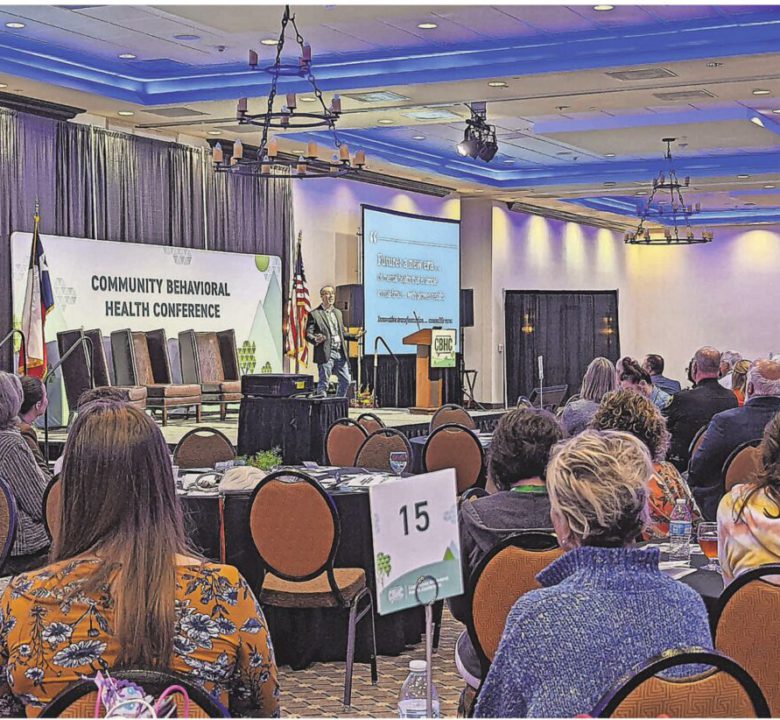 Joe Padilla speaks during the sixth-annual Community Behavioral Health Conference in Denson. The event brought together more than 30 community organizations and guest speakers to discuss the mental health service needs across Texoma. MICHAEL HUTCHINS/HERALD DEMOCRAT